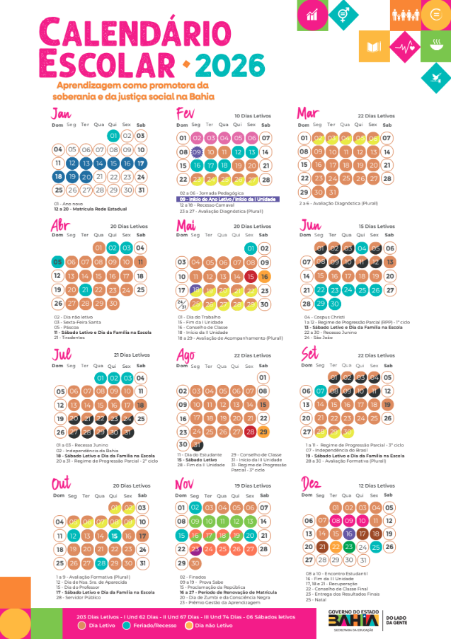 Calendário escolar 2026